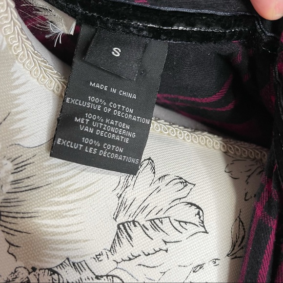 Harley Davidson Women’s Pink Black Plaid Flannel Shirt Pearl Snap Logo Sz Small - Picture 5 of 5